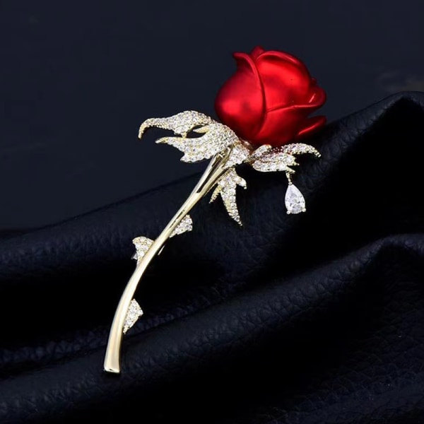 Mode Elegant Rhinestone Rose Flower Broscher Lapel Pins Jewe A3