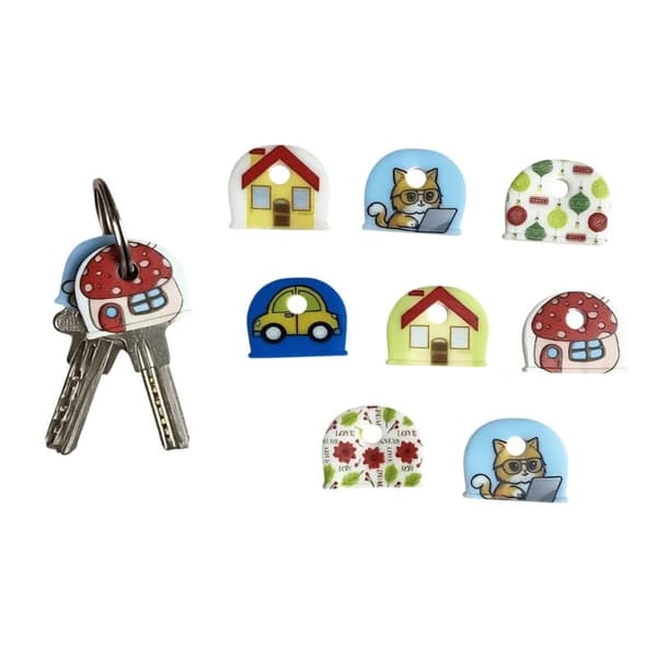 5 st tecknade silikonnyckelskydd, repskyddande 5PCS