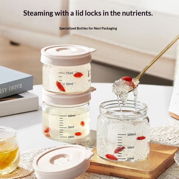 Pudding Glasmuggar Mini Glas Dessertmuggar Med Lock Läckagesäkra 250ML