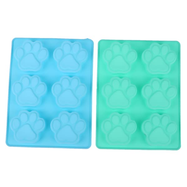 1 stk. 6 hulrum søde hund kat pote fondant kage silikoneform DIY Blue
