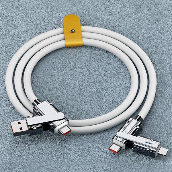 Ny 100W 2 i 2 PD snabb USB kabel för/honor utdragbar portab White 2m