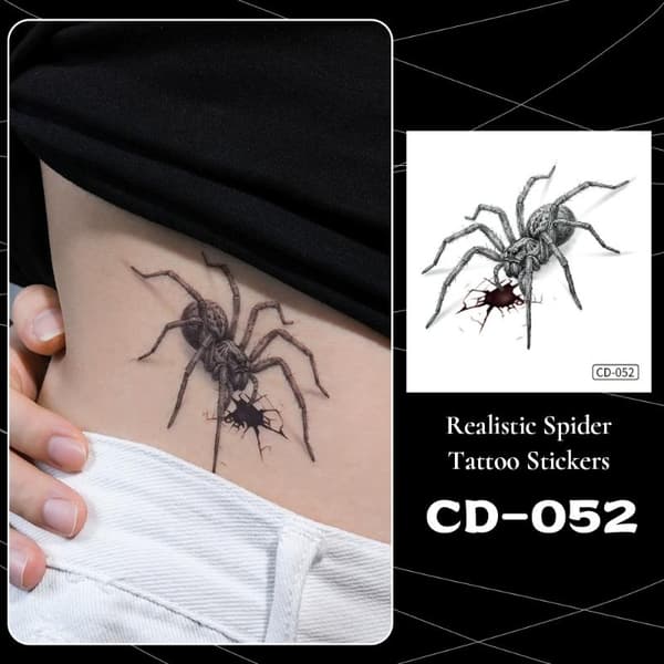 5 stk midlertidige klistremerker for Halloween kroppsdekor Edderkopp A2