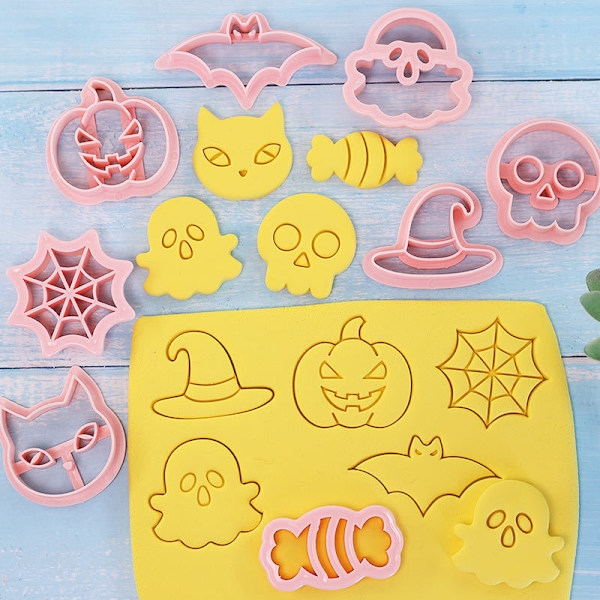 8 stk Halloween kakeformsett Gresskar trykkbar kakeform B