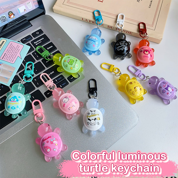 Cartoon Kuromi KT Cat Melody Luminous Turtle Keychain Pendant F 5