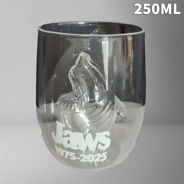 3D Haj Glas Kopp Stamfritt Vinglas Roligt Transparent Vatten A