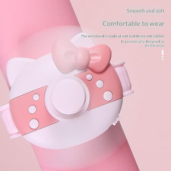 Mini e tegneserieklokkevifte USB oppladbar sterk vind for barn A1