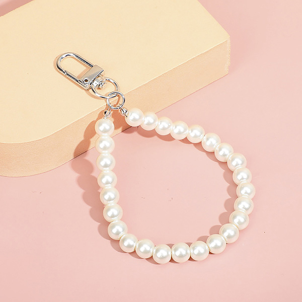 Pearls Beaded nøkkelringer for kvinner Bilveske Bluetooth Headset Key Silver