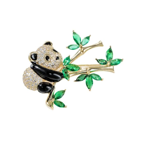 e Dyre Rhinestone Panda Bambus Broche Til Kvinder Tøj Smykker