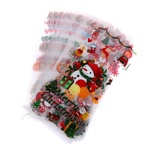 50 stk Jule-serie Godteriposer Julenissen Snømann Gavepose 2024 C 50pcs