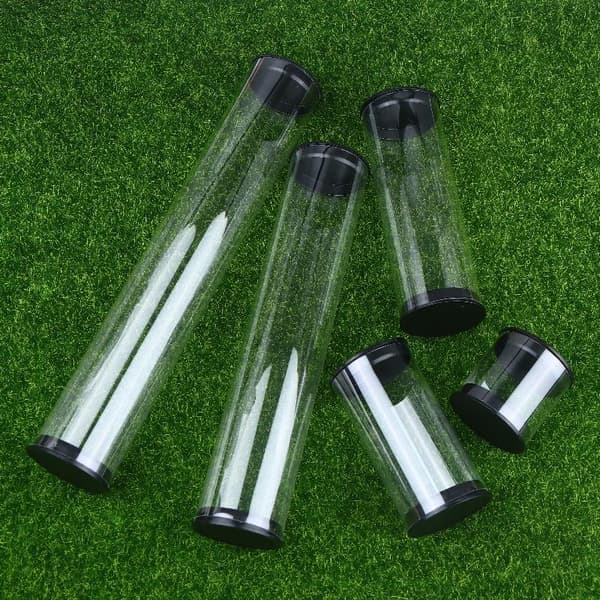 Bärbar golfbehållare Golfbollsrör PC Transparent Runt for 6 Ball