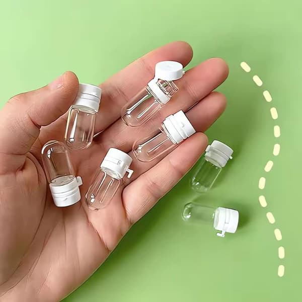 10 Mini Reseflaskor, Läckagesäkra Bärbara Transparenta Tomma Glasflaskor 10pcs