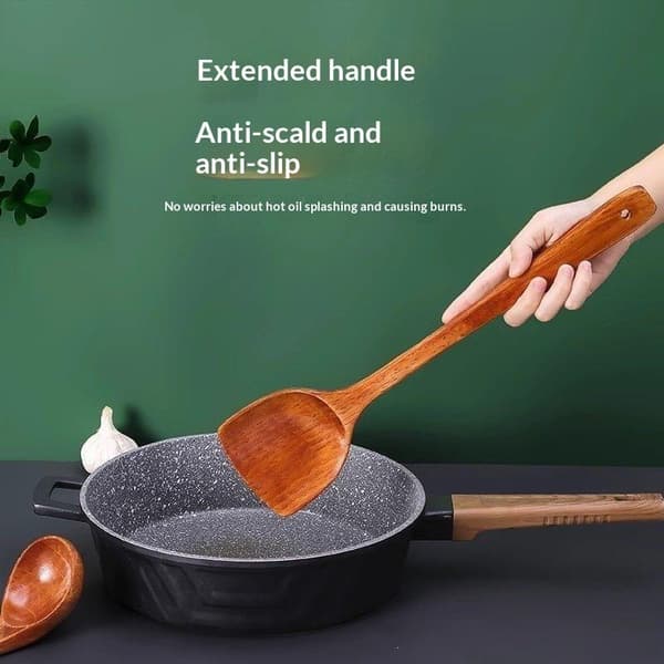 Husholdning Langt Håndtak Tre Kokespatel Egnet For Non S 39cm