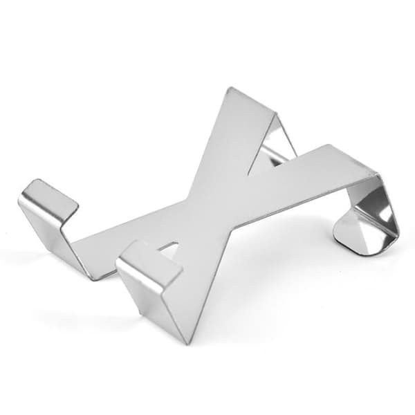 X-formet badeværelsesskab i rustfrit stål, bagkrog, knagerække Silver 5pcs