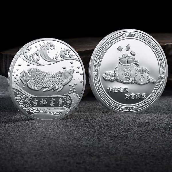 1 stk. 2024 Nytårs held og lykke til dig Fu Koi minde Gold