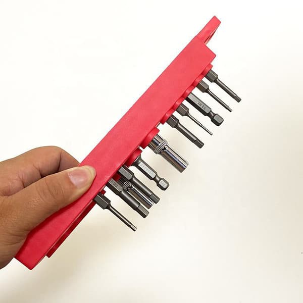 43 hullers magnetisk sekskantet bitholder-organizer til 1/4 tomme bitopbevaring Orange
