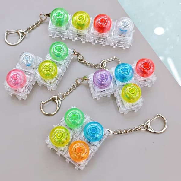 Bärbar Click Fidget Väskberlock Transparent Regnbågsnyckelring T A3