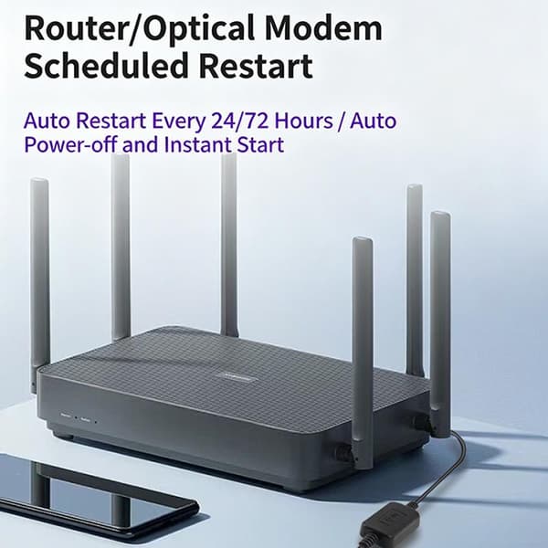 Automatisk Router Modem Genstart Strømkabel 24 72 Timer Auto Cyklus A2