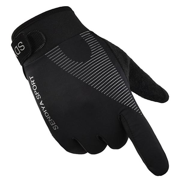 Män Cykelhandskar Full Finger Touch Motorcykel Cykel Mtb Bi Black XL