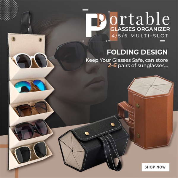 Solbriller Organizer Multi-slot Eyeglasses Lagring Folding Port Brown  4Pairs 7b7b | Brown 4Pairs | Fyndiq
