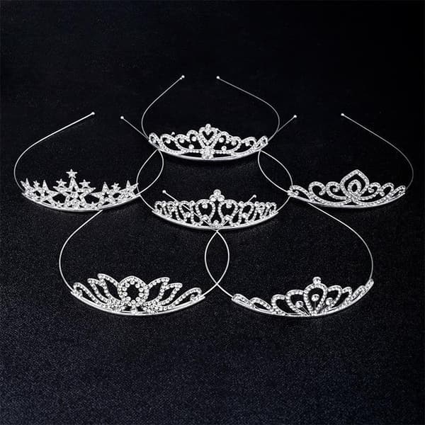 Prinsesskrona för flickor Rhinestone Crystal Pannband Brud Huvud A27