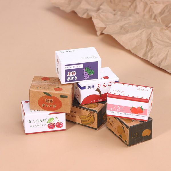 1/12 Dollhouse Paperilaatikot Model Mini Simulation Fruit Box Nukke A5