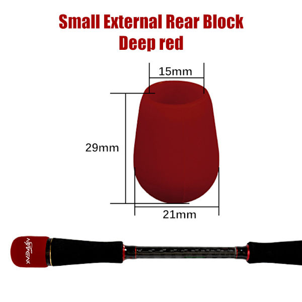 Fiskestangsstik FishingRod Skridsikkert håndtag Beskyttelsesetui Lur deep red 15mm
