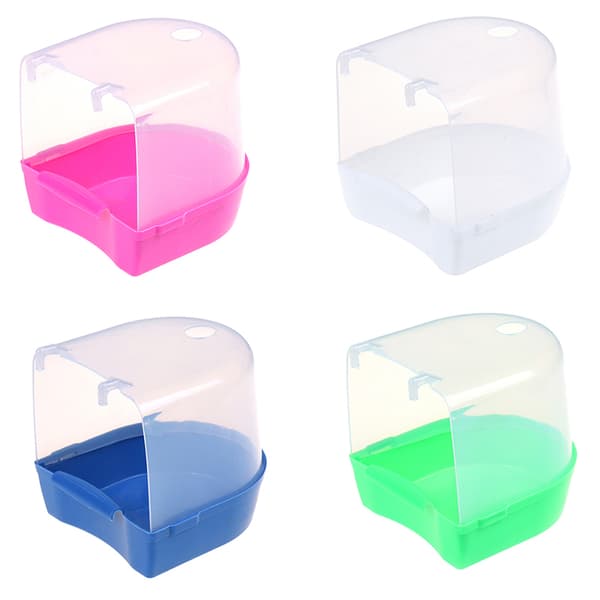 Plastfågel Vattenbad Badkar Papegoja För Undulat Hängande Pink