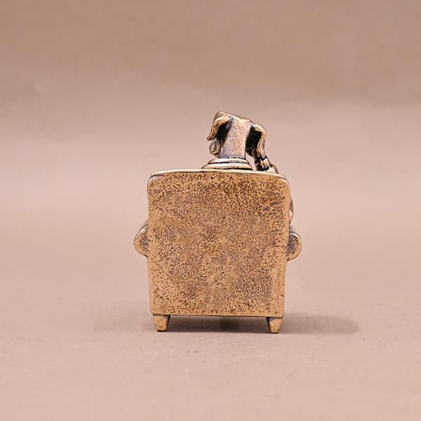 Hund CEO Miniature Figur Retro Skrivebordskontor Indretning Samlerobjekt Copper