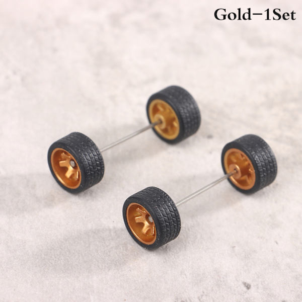1Set 1:64 auton pyörä kuumapyörän kumirenkaaseen pyörän akselilla Mo Gold
