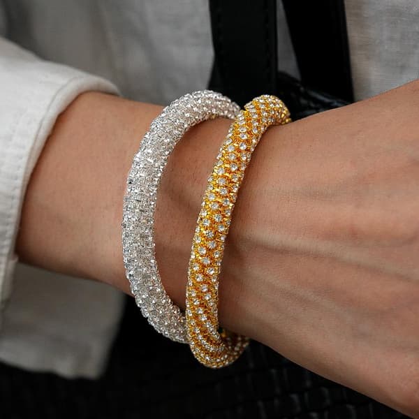 Rhinestone Åpen Mansjett for Kvinner Glitrende Krystallstein Mansjett A3