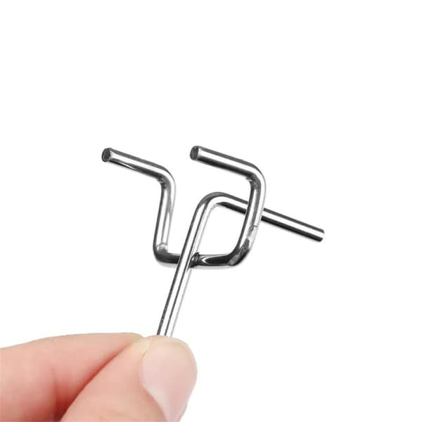 Metallkrokar för pegboard och spårpanel, kraftiga displaykrokar för väggmontering silver 10pcs 10cm