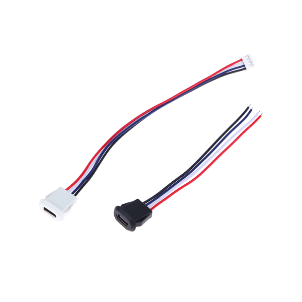4 Pin Press Type USB-kontakt Type-C Vanntett Med PH 2.0 Fe White WithoutPH2.0