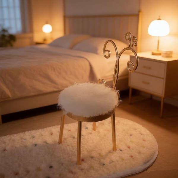 1 st 1:12 Skala Dockhus Mini Möbelmodell Järnkonst Ryggstol White