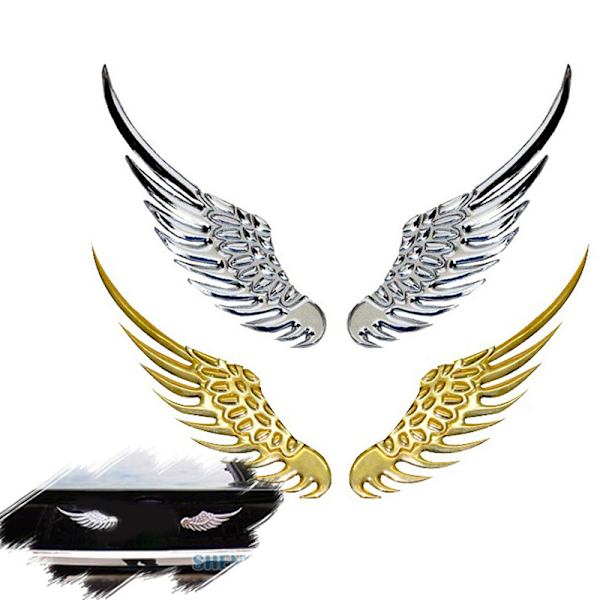 1 par Bil Auto Motorcykel Body Sticker 3D Eagle Angel Wings Gold