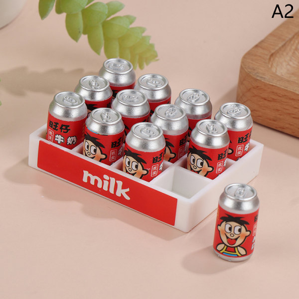 1Sett Dukkehus Miniatyr Simulering Mini Drikke Melk Sett Leker DI A2