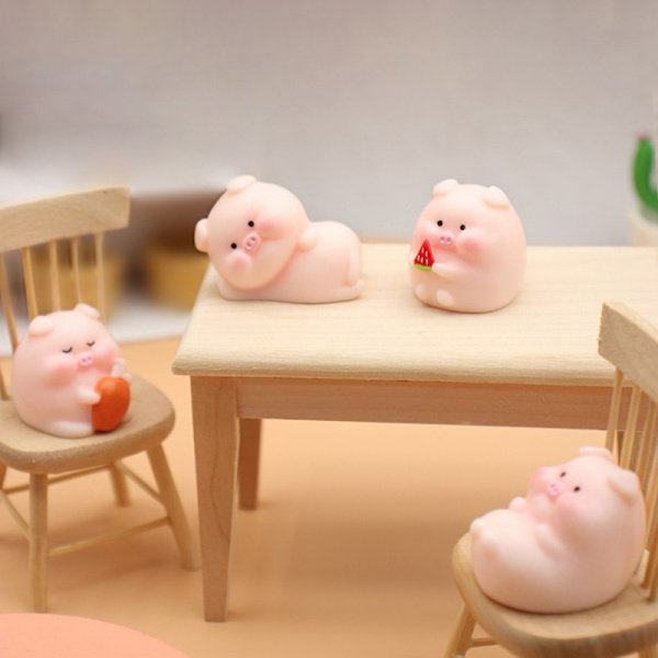 Mini e Pig Figur Dyremodell Moss Micro Landscape Home Deco A2