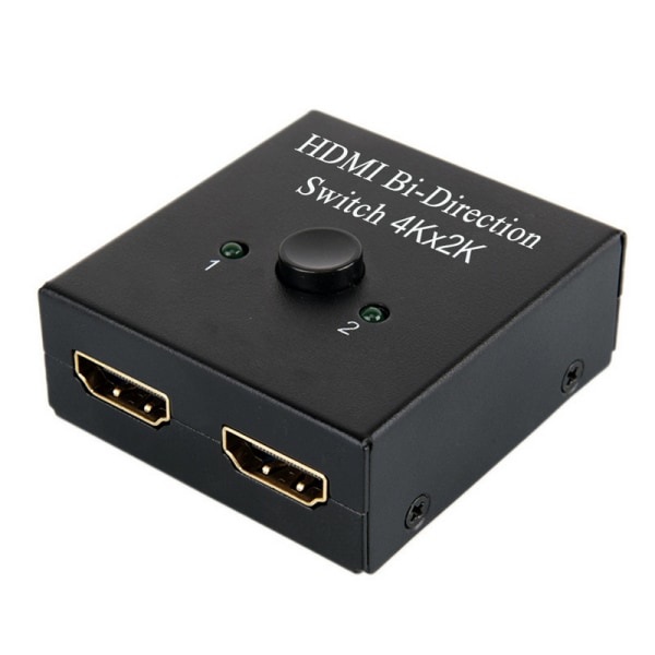 Guldpläterad 2-ports HDMI Dubbelriktad 2x1 Switcher 1x2 Splitte