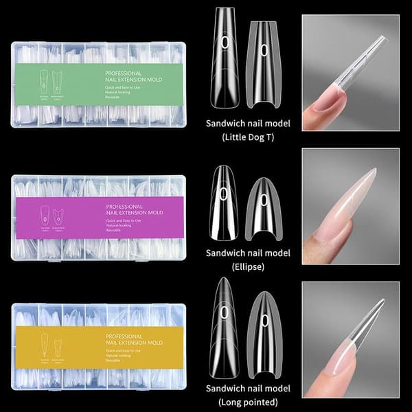 Sandwich Dual Nail Forms 240st 15storlekar Förlängningar-Dual Forms Co C 3