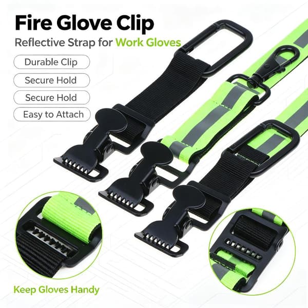1 stk hanskeholder brannmannshanskestropp grønn grå arbeid plastic single clip