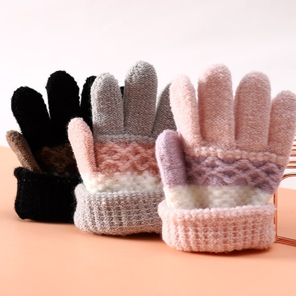 Baby Handsker Stribede Børn Fuld Finger Autumn Winter Warm | Gray | Fyndiq