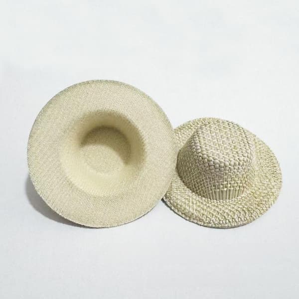 10 st DIY stråhattshänge Imitation vävd liten hatt smycken Ma Light yellow
