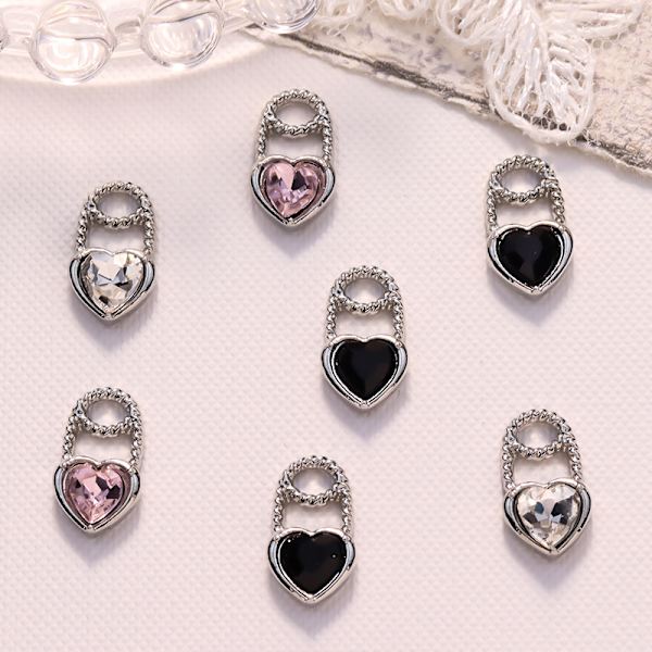 5 Stk Nail Diamond Nail Art Decor Butterfly Love Heart Lock Diam A6
