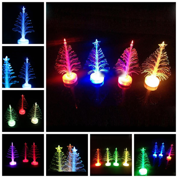 Fargerik LED fiberoptisk nattlys juletrelampe lys C
