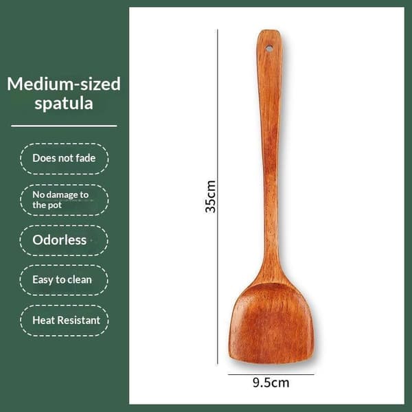 Husholdning Langt Håndtak Tre Kokespatel Egnet For Non S 33cm