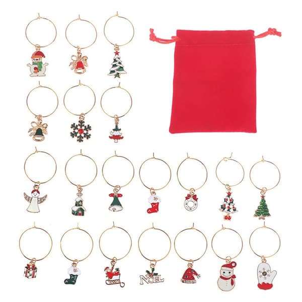 20 stk julevinglass sjarm vinglassmerker dekor Onesize