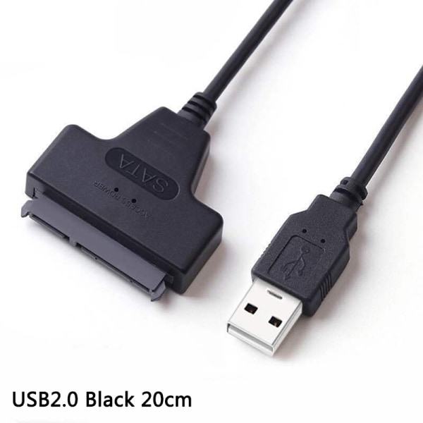 7+15 22 Pin SATA 3 Kabel HDD/SSD USB Transmit Ekstern Hard USB2.0 a62b | Black 20CM | Fyndiq