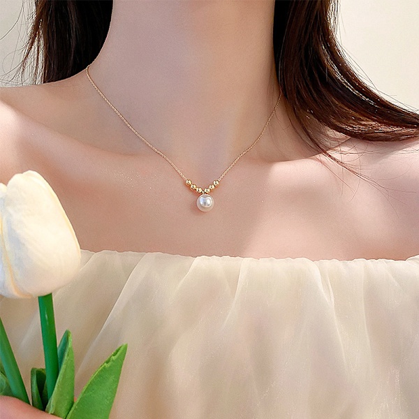 Elegant delikat perle anheng kragebenet halskjede for kvinner Fash