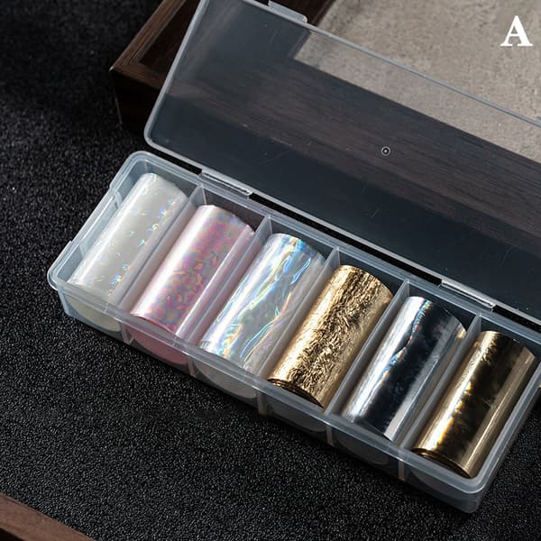 6/10 rullar Stjärnhimmel Transfer Foils Aurora Glaspapper Folie N A