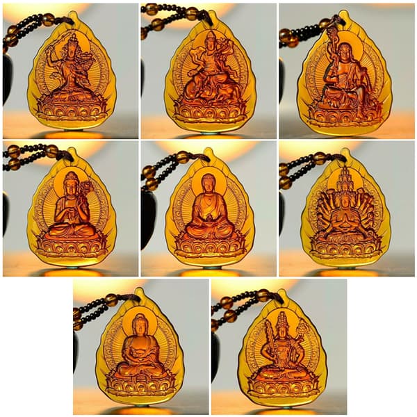 Isgul Krystal Vedhæng Lang Sweater Halskæde Manjushri Amit A4