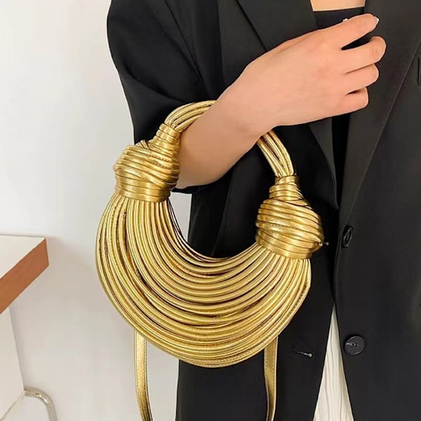Håndvesker For Dame Håndvevde Nudler Poser Rope Knotted Pulled Ho Gold